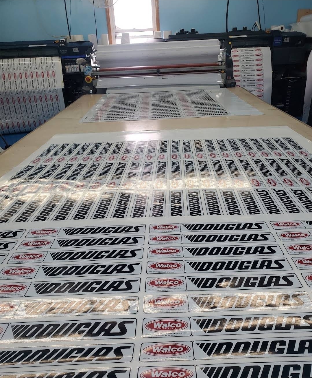 Douglas and Walco decal sheets on the Country Decals production table